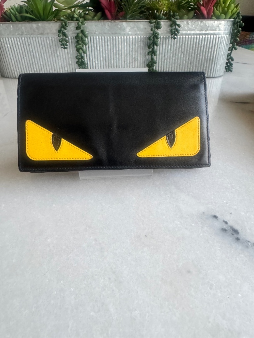 Fendi Bag Bugs Monster Eyes Wallet Black Yellow Red